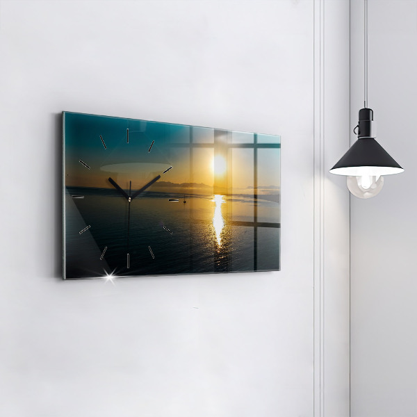 Horizontal wall clock Landscape at sunrise