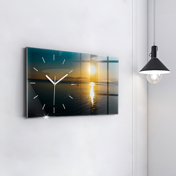 Horizontal wall clock Landscape at sunrise