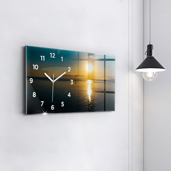 Horizontal wall clock Landscape at sunrise