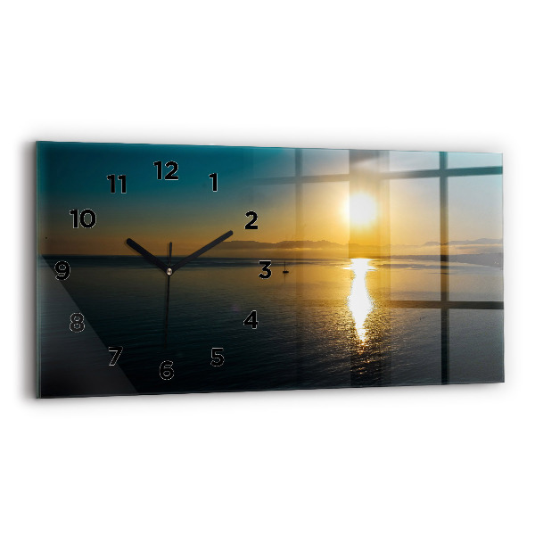 Horizontal wall clock Landscape at sunrise