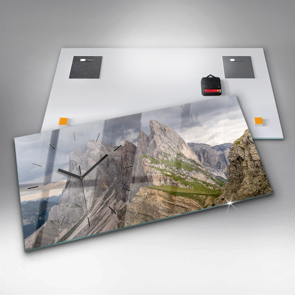 Horizontal wall clock Rocky Mountains
