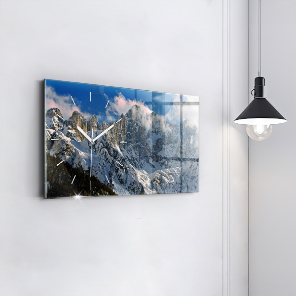 Horizontal wall clock Mountains Under Blue Sky