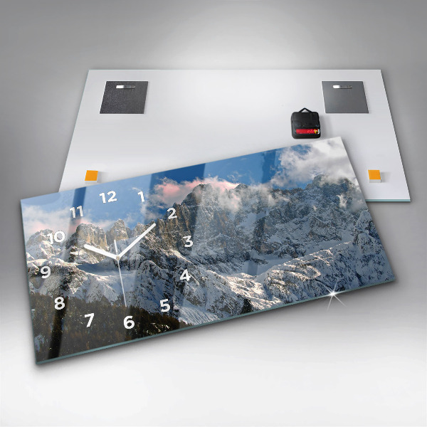 Horizontal wall clock Mountains Under Blue Sky