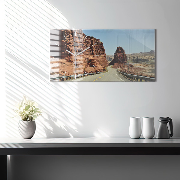 Horizontal wall clock Route 66 in the US