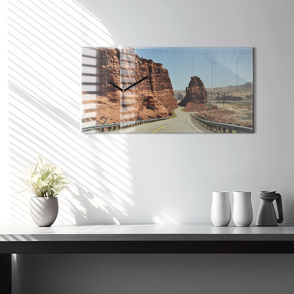 Horizontal wall clock Route 66 in the US