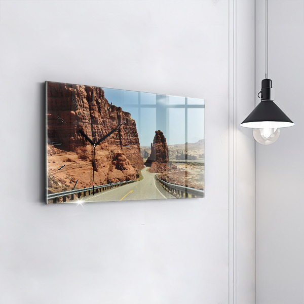 Horizontal wall clock Route 66 in the US