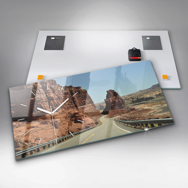 Horizontal wall clock Route 66 in the US