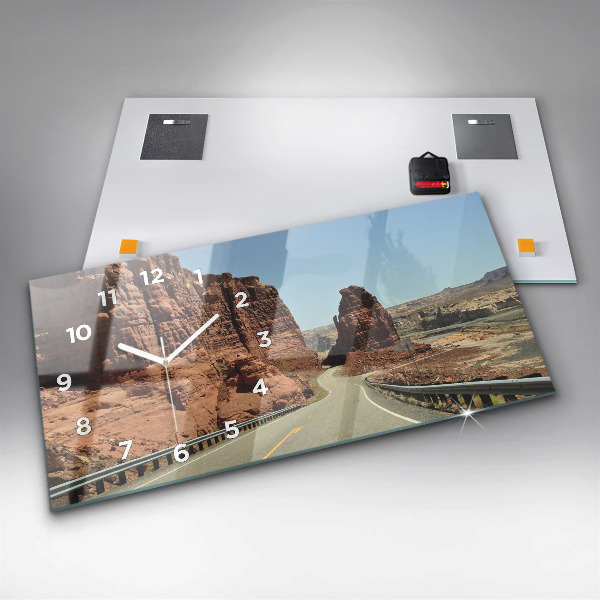 Horizontal wall clock Route 66 in the US