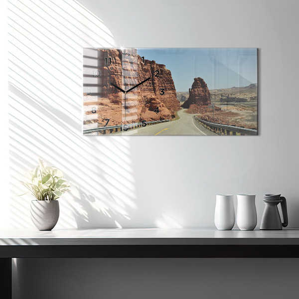 Horizontal wall clock Route 66 in the US