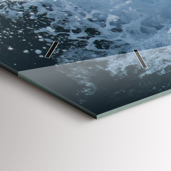 Horizontal wall clock Sea wave photography