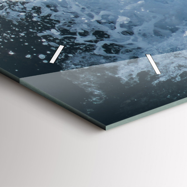 Horizontal wall clock Sea wave photography