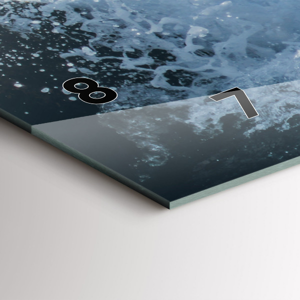 Horizontal wall clock Sea wave photography