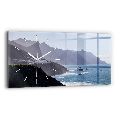 Horizontal wall clock Mountains by the ocean