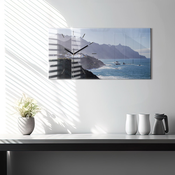 Horizontal wall clock Mountains by the ocean