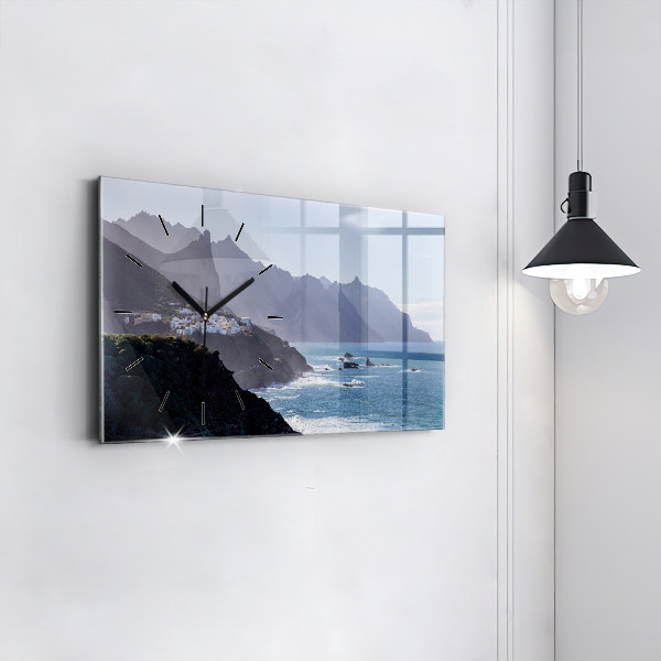 Horizontal wall clock Mountains by the ocean