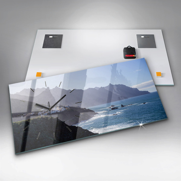 Horizontal wall clock Mountains by the ocean
