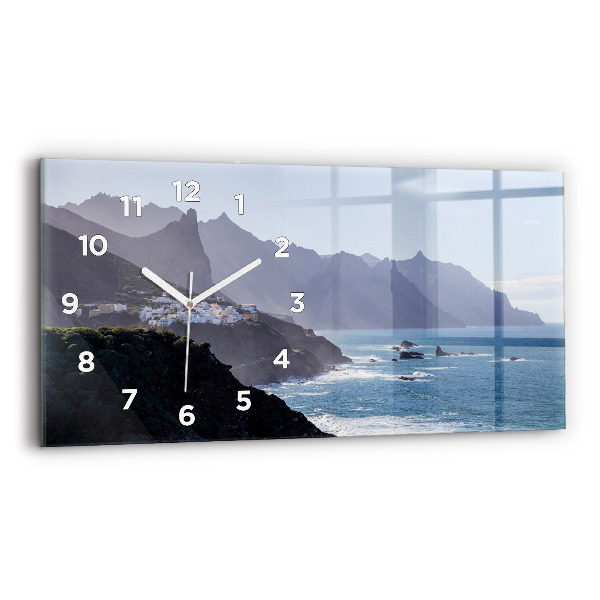 Horizontal wall clock Mountains by the ocean