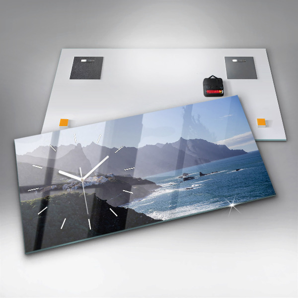 Horizontal wall clock Mountains by the ocean