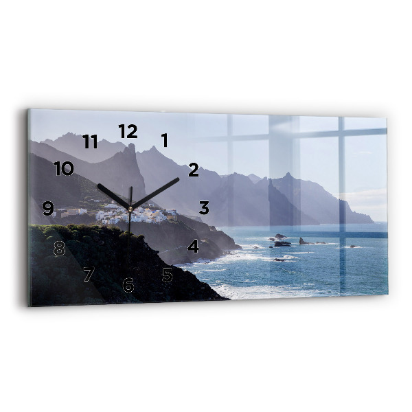 Horizontal wall clock Mountains by the ocean