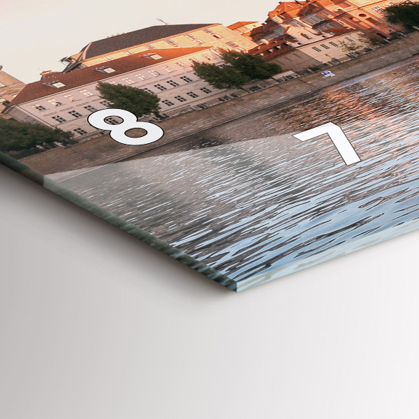 Horizontal wall clock Charles Bridge in Prague