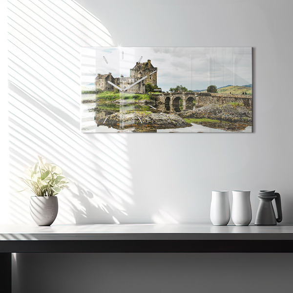 Horizontal wall clock Eilean Donan Castle Scotland