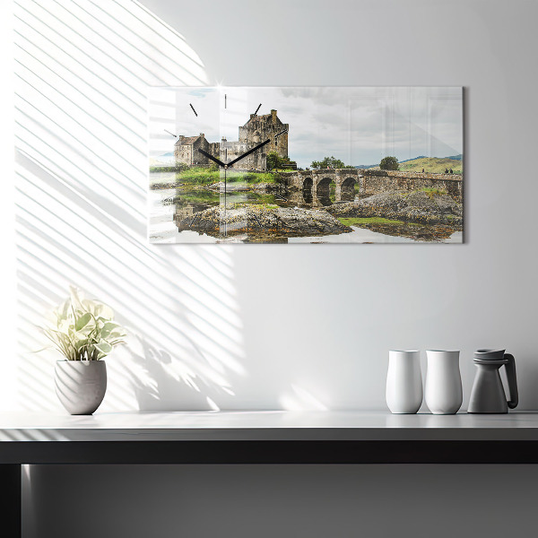 Horizontal wall clock Eilean Donan Castle Scotland