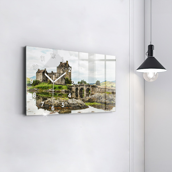 Horizontal wall clock Eilean Donan Castle Scotland