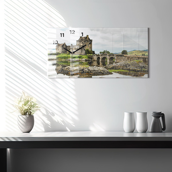 Horizontal wall clock Eilean Donan Castle Scotland