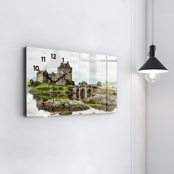 Horizontal wall clock Eilean Donan Castle Scotland