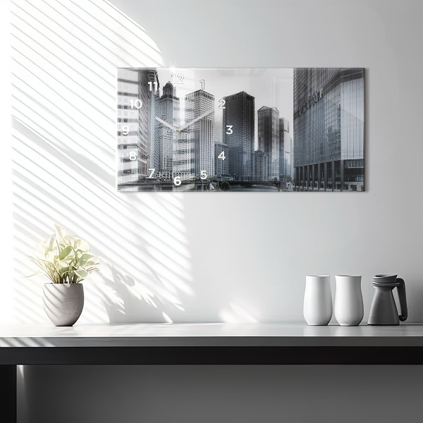 Horizontal wall clock Lodz with a panorama of the city