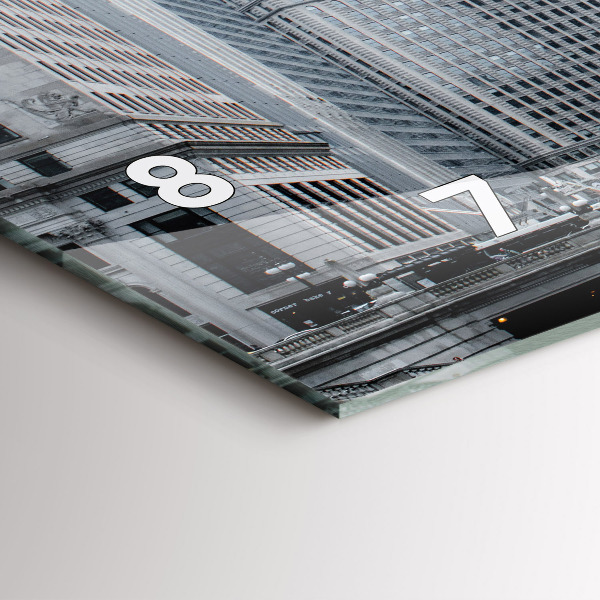 Horizontal wall clock Lodz with a panorama of the city