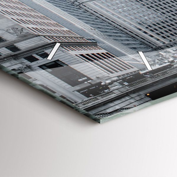 Horizontal wall clock Lodz with a panorama of the city