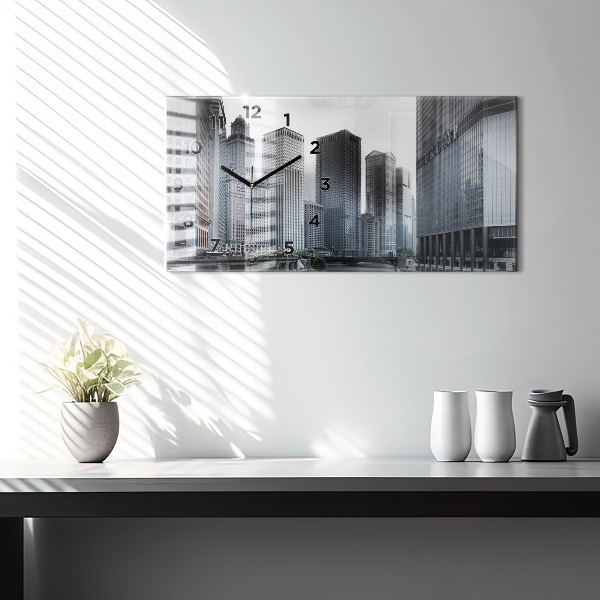 Horizontal wall clock Lodz with a panorama of the city