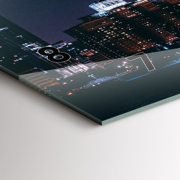 Horizontal wall clock Chicago Cityscape