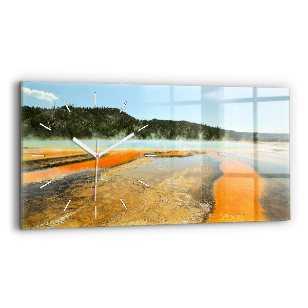 Horizontal wall clock Lake with Mountains