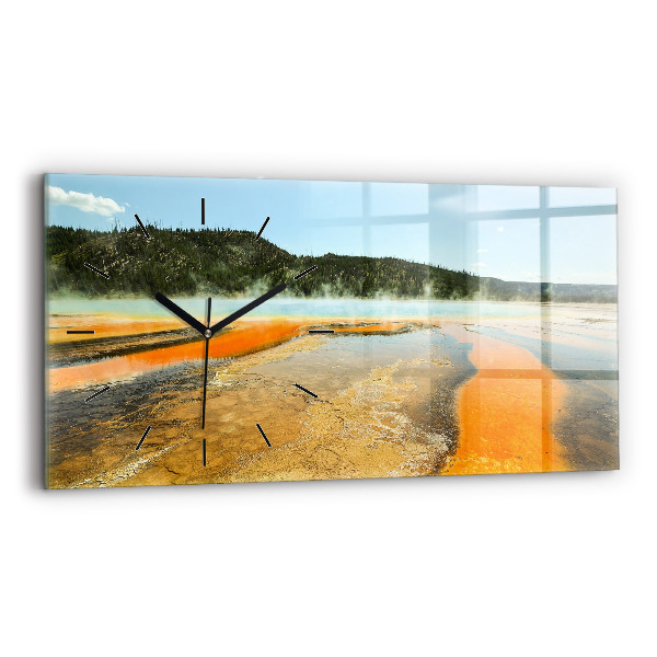 Horizontal wall clock Lake with Mountains