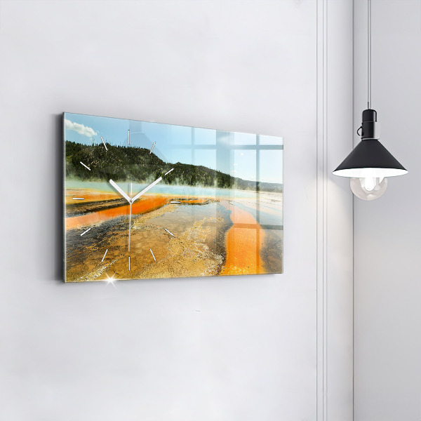 Horizontal wall clock Lake with Mountains