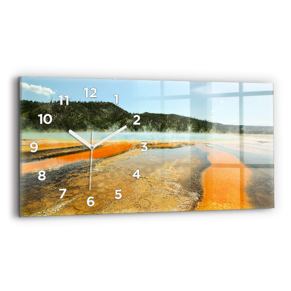 Horizontal wall clock Lake with Mountains