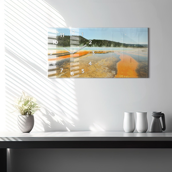 Horizontal wall clock Lake with Mountains