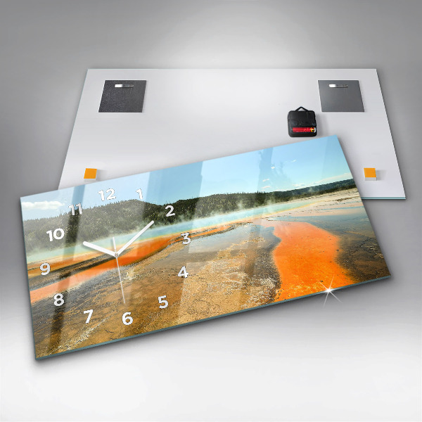 Horizontal wall clock Lake with Mountains