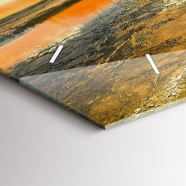 Horizontal wall clock Lake with Mountains