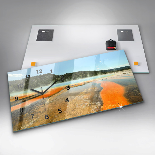 Horizontal wall clock Lake with Mountains