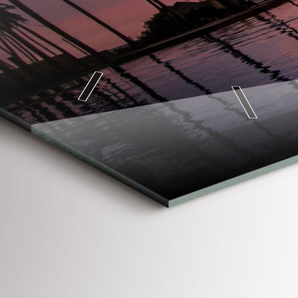 Horizontal wall clock Palm trees in Hawaii