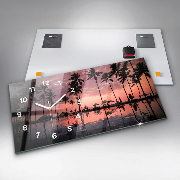 Horizontal wall clock Palm trees in Hawaii
