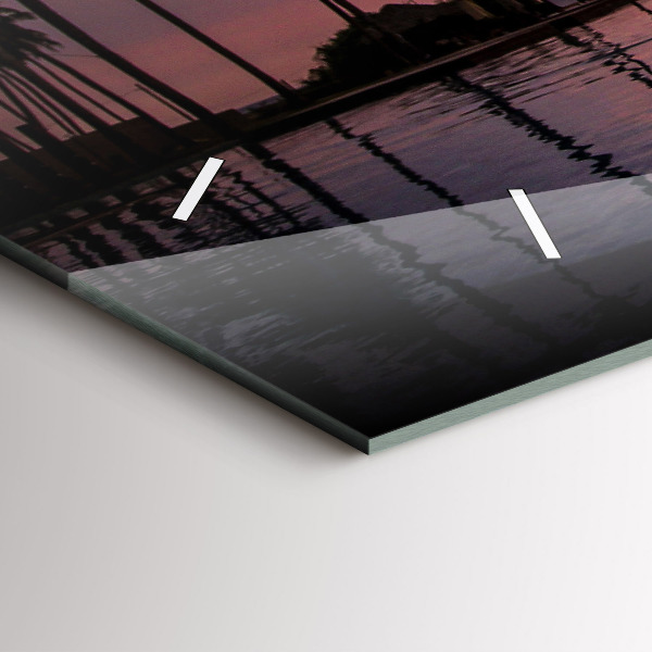 Horizontal wall clock Palm trees in Hawaii