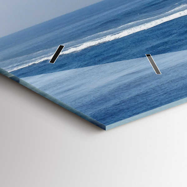 Horizontal wall clock A boat floating on the ocean