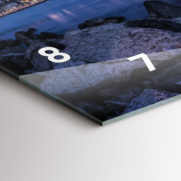 Horizontal wall clock Rocky shore under the bridge