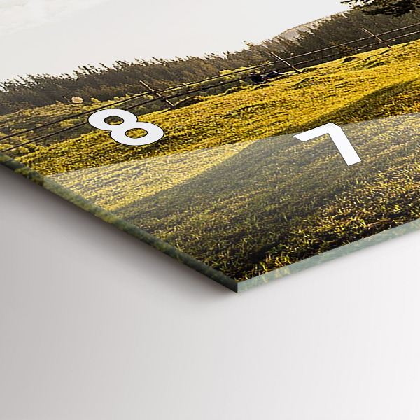 Horizontal wall clock A tree on a hill