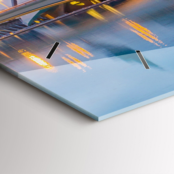 Horizontal wall clock City sunset