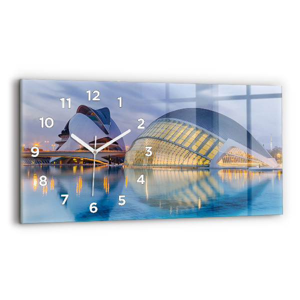 Horizontal wall clock City sunset